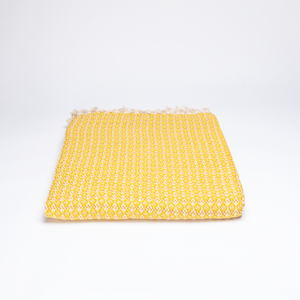 Milho Cotton Blanket, Yellow and Beige