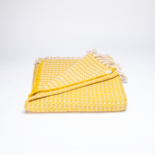 Load image into Gallery viewer, Milho Cotton Blanket, Yellow and Beige