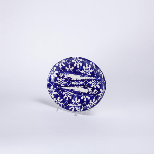 Sardines, Cobalt Background, Mini Oval Platter