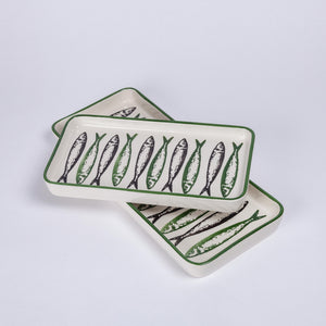 Sardinha Long Platter, Green